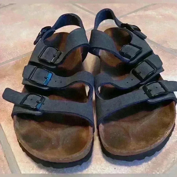 BIRKENSTOCK Birki’s Ellice SH10 blue/gray 3 strap sandals; size 39 / 8-8.5 - Picture 3 of 6